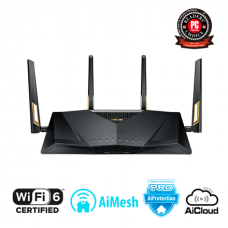 Asus Router RT-AX88U 802.11ax, 1148+4804 Mbit/s, 10/100/1000 Mbit/s, Ethernet LAN (RJ-45) ports 8, Mesh Support Yes, MU-MiMO Yes, 3G/4G via optional USB adapter, Antenna type 4xExternal, 2xUSB 3.1 Gen1, WiFi 6 Gaming Router AX6000), AiMesh, AiProtection P