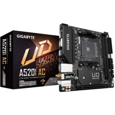 Gigabyte A520I AC Processor family AMD, Processor socket AM4, DDR4 DIMM, Memory slots 2, Number of SATA connectors 4 x SATA 6Gb/s connectors, Chipset AMD A, Mini-ITX