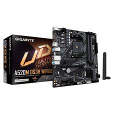 Gigabyte A520M DS3H WIFI6E | Processor family AMD | Processor socket AM4 | DDR4 | Supported hard disk drive interfaces SATA, M.2 | Number of SATA connectors 4 Gigabyte A520M DS3H WIFI6E | Processor family AMD | Processor socket AM4 | DDR4 | Supported hard disk drive interfaces SATA, M.2 | Number of SATA connectors 4