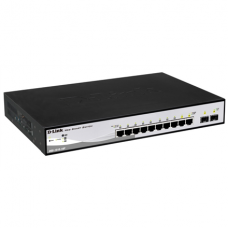 D-LINK DGS-1210-10P, Gigabit Smart III Switch with 8 10/100/1000Base-T PoE ports and 2 combo 1000Base-T/MiniGBIC (SFP) ports, 802.3x Flow Control, Port Trunking, 802.1Q VLAN, 802.1p Priority Queues, Port mirroring, Jumbo Frame support, 802.1D STP, ACL, LL