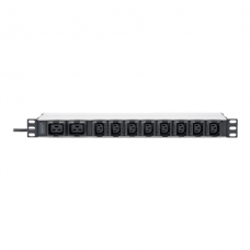 Socket Strip with Aluminum Profile, 10-way, IEC C20 plug | DN-95427 | Sockets quantity 7