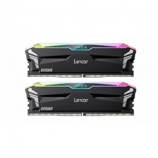 Lexar 2x16GB ARES Gaming UDIMM DDR5 6800 Memory with Black heatsink and RGB lighting Lexar