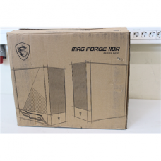 SALE OUT. MSI MAG FORGE 110R PC Case, Mid-Tower, USB 3.2, Black | MSI | DAMAGED PACKAGING, BROKEN LEG