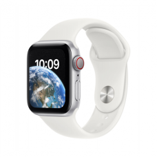 Apple Watch SE GPS + Cellular 40mm Silver Aluminium Case with White Sport Band - Regular 2nd Gen