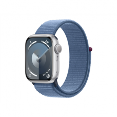 Apple Watch Series 9 GPS 41mm Silver Aluminium Case with Winter Blue Sport Loop Apple
