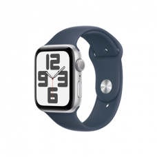 Apple Watch SE GPS 44mm Silver Aluminium Case with Storm Blue Sport Band - S/M Apple