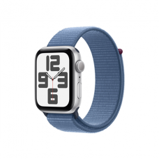 Apple Watch SE GPS 44mm Silver Aluminium Case with Winter Blue Sport Loop Apple