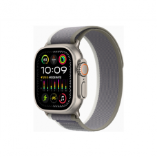 Apple Watch Ultra 2 GPS + Cellular, 49mm Titanium Case with Green/Grey Trail Loop - S/M Apple