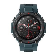 Amazfit T-Rex Pro Smart watch, GPS (satellite), AMOLED Display, Touchscreen, Heart rate monitor, Activity monitoring 24/7, Waterproof, Bluetooth,  Steel Blue